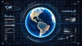Futuristic Global Data Command Center: Earth Visualization in Action Royalty Free Stock Photo