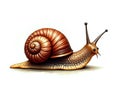 Detailed Illustration of a Brown Snail Royalty Free Stock Photo