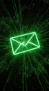 Email in Cyber Space Networking, Data Transfer, Digital Communication, and Technology Concept Royalty Free Stock Photo