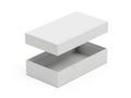 Minimalist open cardboard box on white background Royalty Free Stock Photo
