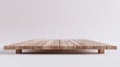 Minimalist Wooden Platform Table on White Background - Modern Furniture Design. Generative Ai