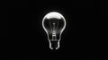 A single light bulb in a black background. Royalty Free Stock Photo