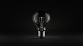 A single light bulb in a black background. Royalty Free Stock Photo