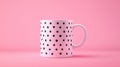A white mug with black polka dots. Royalty Free Stock Photo