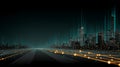 Smart City Data Highway Visualization with Urban IoT Connectivity, Digital Traffic Flows, and Scalable City Infrastructure Royalty Free Stock Photo