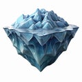 Floating Iceberg Structure with Textured Blue Layers and Spiky Peaks on Transparent Background Royalty Free Stock Photo