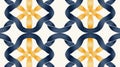 A repeating pattern of blue and yellow ribbons forming a diamond shape. Royalty Free Stock Photo