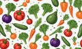 vibrant pattern assorted vegetables, including carrots, broccoli, peppers, and cucumbers, is arranged in Royalty Free Stock Photo