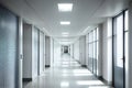 A white hospital corridor clean and hygienic space generated by ai