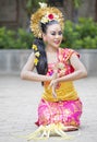Pretty dancer wearing traditional Balinese dress Royalty Free Stock Photo