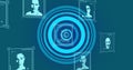 Image of processing circle over user icons on green background