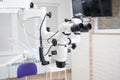 Image of a professional dental endodontic binocular microscope with a camera in the treatment room Royalty Free Stock Photo