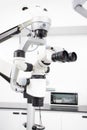 Image of a professional dental endodontic binocular microscope Royalty Free Stock Photo