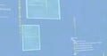 Image of programming language with binary codes and screens on blue background