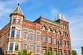 Public Square fancy brick buildings adjoined in Mount Vernon Ohio downtown