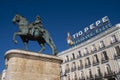 Madrid, Spain. September 21-2021: Puerta del Sol, Madrid, one of the famous landmarks of the capital, centre of Madrid, Spain.