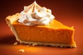 Pumpkin pie slice tasty dessert background