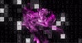 Image of purple spots over data processing on black background Royalty Free Stock Photo