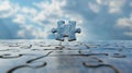 An image of a puzzle piece hovering in midair representing the feeling of a thought or memory just out of reach Royalty Free Stock Photo