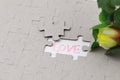 Image of Puzzle piece with love . Business, assemble Royalty Free Stock Photo