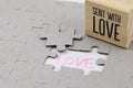 Image of Puzzle piece with love . Business, assemble Royalty Free Stock Photo