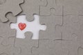 Image of Puzzle piece with Red love. Business, assemble Royalty Free Stock Photo