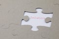 Image of Puzzle piece with solution Royalty Free Stock Photo