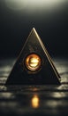 An image of a pyramid with a golden eye, AI Royalty Free Stock Photo