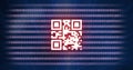 Image of qr code and binary coding data processing over black background Royalty Free Stock Photo