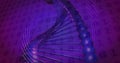 Image of qr code, binary coding, data processing over dna strand spinning Royalty Free Stock Photo