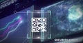 Image of qr code and data processing on interface Royalty Free Stock Photo
