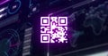 Image of qr code and data processing on interface Royalty Free Stock Photo