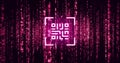 Image of qr code and glowing light trails Royalty Free Stock Photo