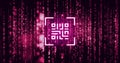 Image of qr code and glowing light trails Royalty Free Stock Photo