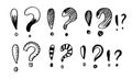 Image of question mark and exclamation mark icon on white background Royalty Free Stock Photo