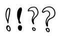 Image of question mark and exclamation mark icon on white background Royalty Free Stock Photo