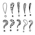 Image of question mark and exclamation mark icon on white background Royalty Free Stock Photo