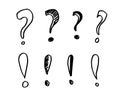 Image of question mark and exclamation mark icon on white background Royalty Free Stock Photo