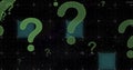 Image of question marks on black background Royalty Free Stock Photo