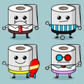 Tissue roll cute character illustration Royalty Free Stock Photo