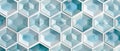 This image radiates elegance with its geometric tiles set against a crisp, light blue background. The refreshing hue and