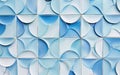 This image radiates elegance with its geometric tiles set against a crisp, light blue background. The refreshing hue and