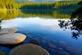 simplicity mindfulness calmness lake and trees generated by ai