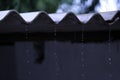 Rain Water Dropping from Cement Sheet Royalty Free Stock Photo