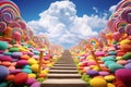 Rainbow Candy Path beautiful candyland sweets fairytale background