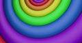 Image of rainbow circles and colours moving on seamless loop Royalty Free Stock Photo