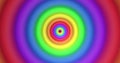 Image of rainbow circles and colours moving on seamless loop Royalty Free Stock Photo