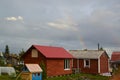 Rainbow over t the cottage in jule