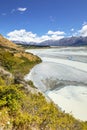 Rakaia River scenery in south New Zealand