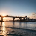 Ramaeswaram,Tamil Nadu, India-January 29th,2020: Evening golden sunlight reflects on the sides of Chennai bound Boat